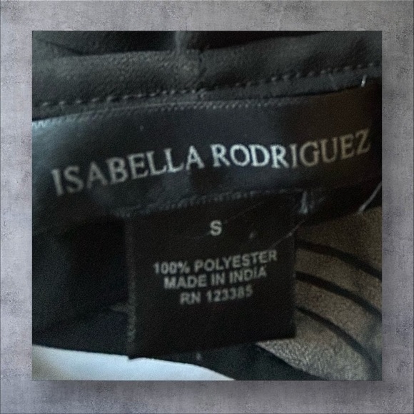 🌿 Isabella Rodriguez Black Chiffon Peasant Blouse Sz S - Picture 5 of 6